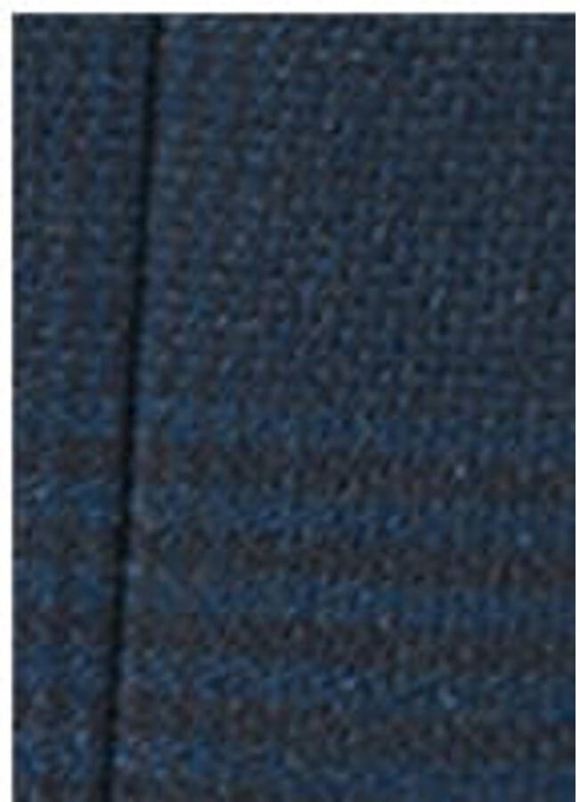 Mango Man slim fit geruit colbert met linnen donkerblauw - Foto 2