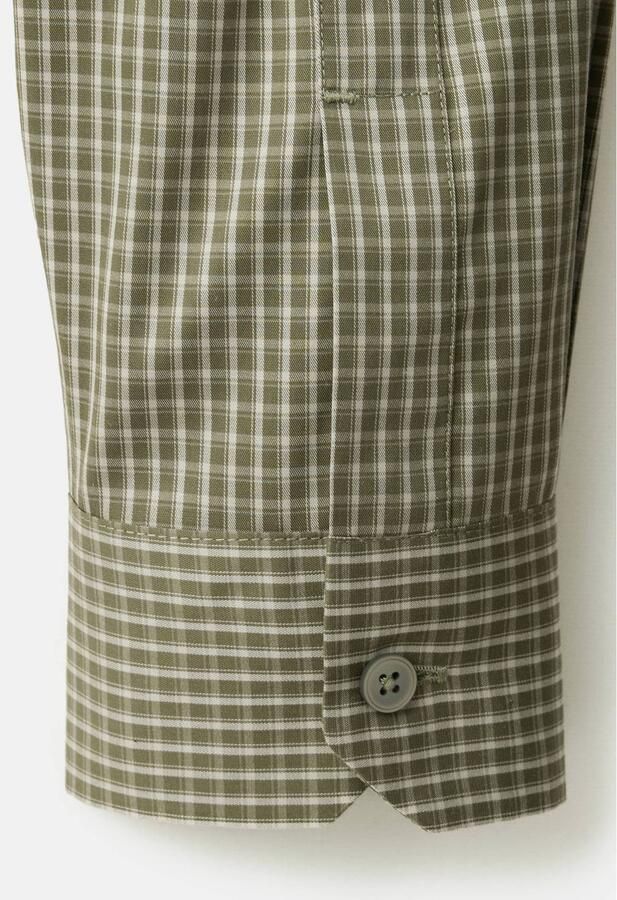 Mango Man slim fit geruit overhemd kaki - Foto 2