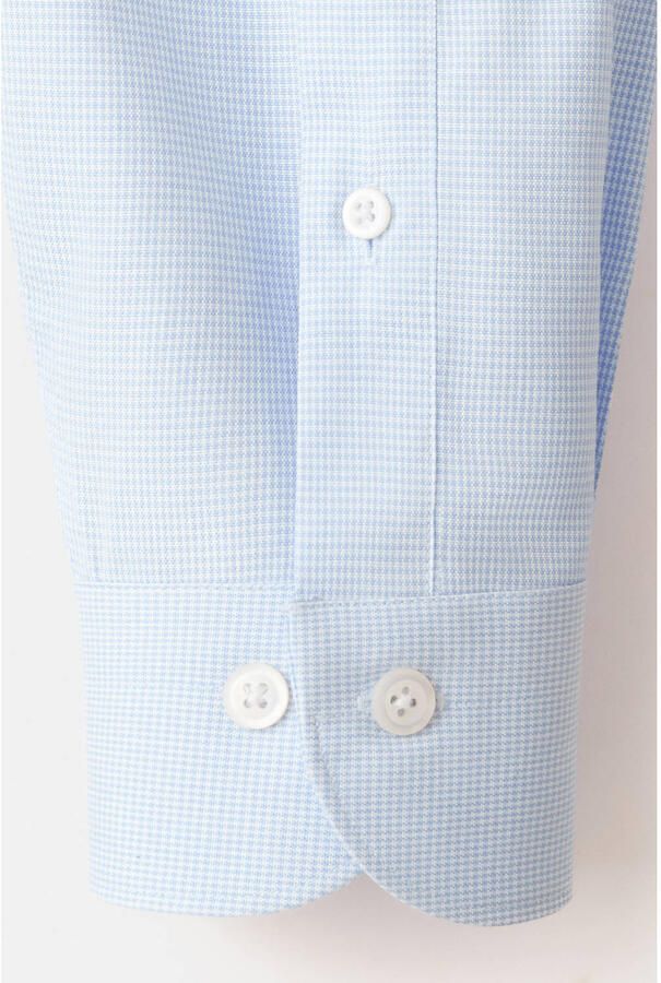 Mango Man slim fit geruit overhemd lichtblauw - Foto 2