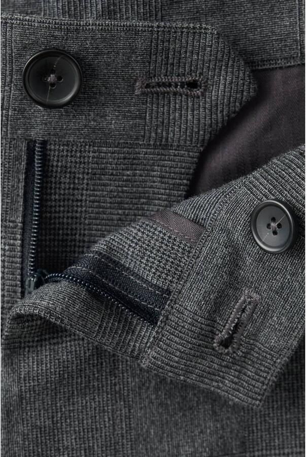 Mango Man slim fit geruite casual broek donkergrijs - Foto 2