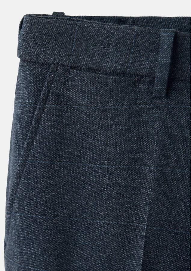 Mango Man slim fit geruite casual broek marine - Foto 2