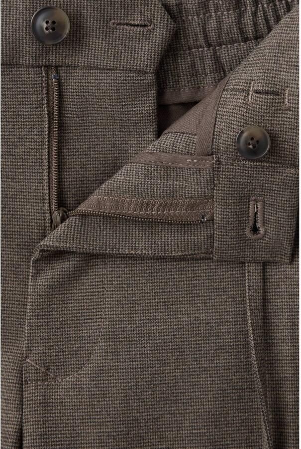 Mango Man slim fit geruite casual broek middenbruin - Foto 3