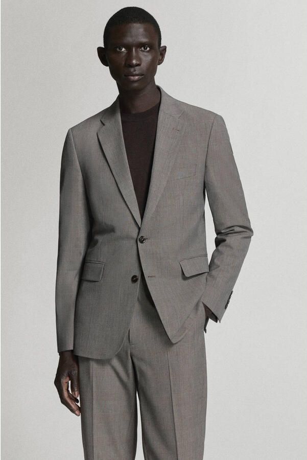 Mango Man slim fit geruite colbert bruin