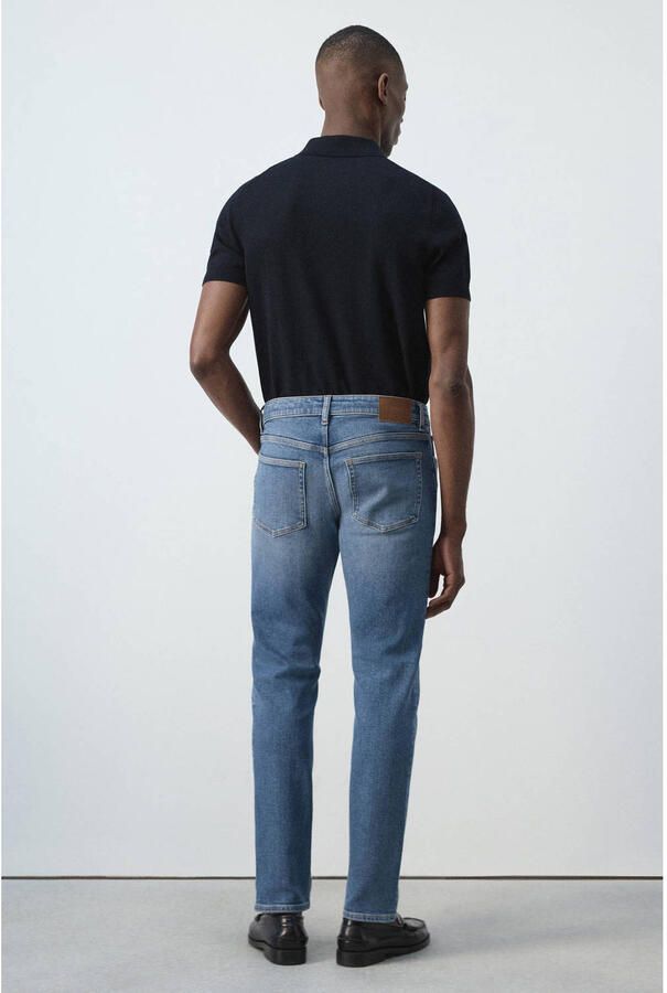 Mango Man slim fit jeans blauw - Foto 3