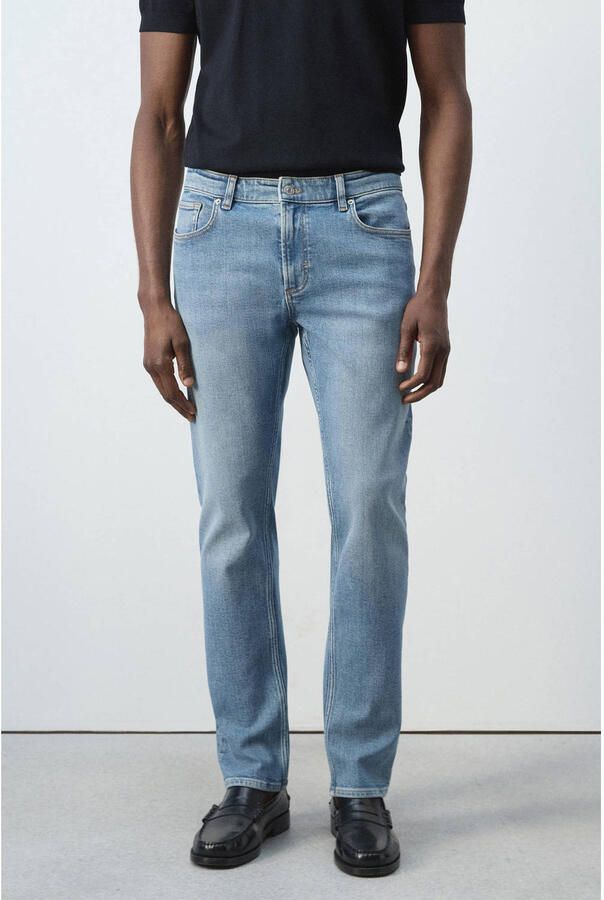Mango Man slim fit jeans blauw - Foto 3