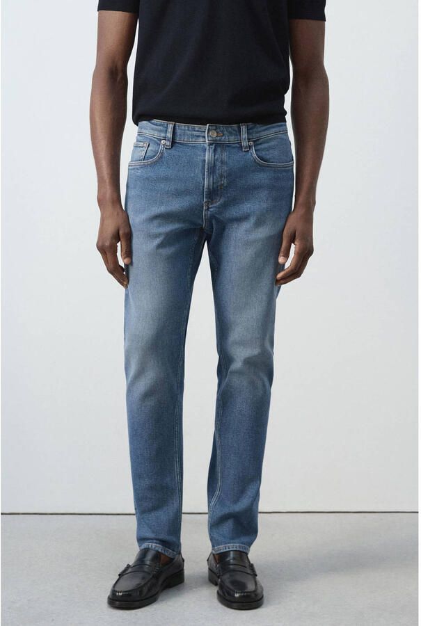 Mango Man slim fit jeans blauw - Foto 3