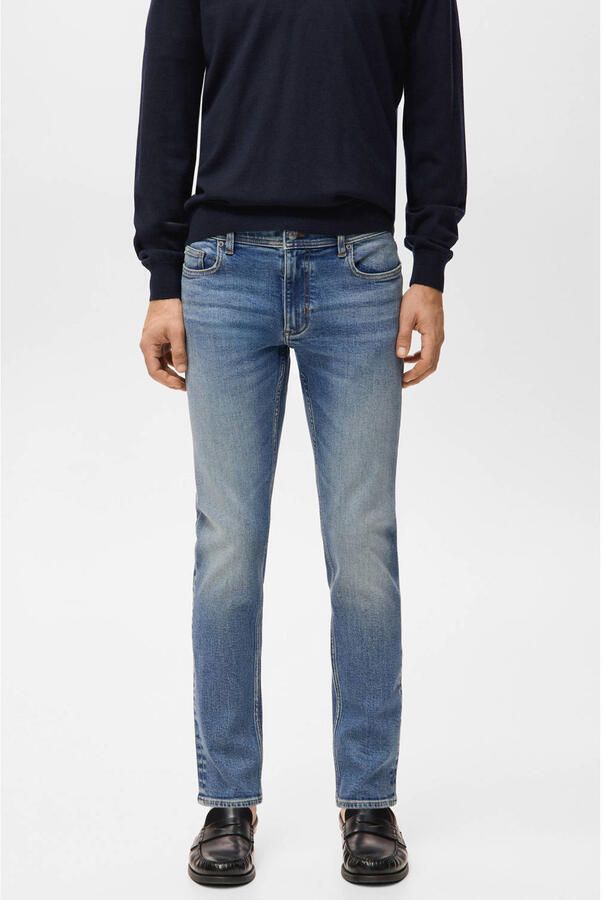 Mango Man slim fit jeans changeant blauw