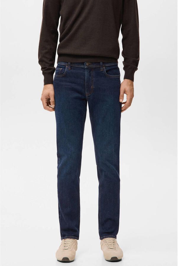 Mango Man slim fit jeans changeant blauw