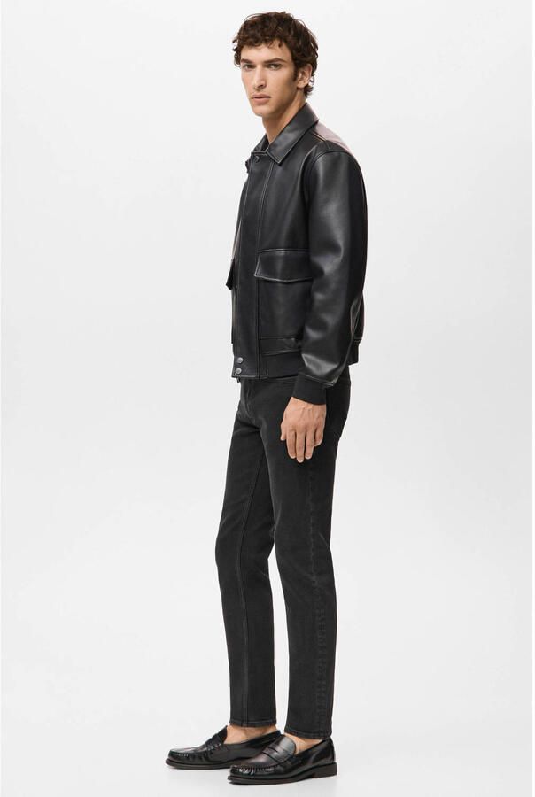 Mango Man slim fit jeans changeant grijs - Foto 3
