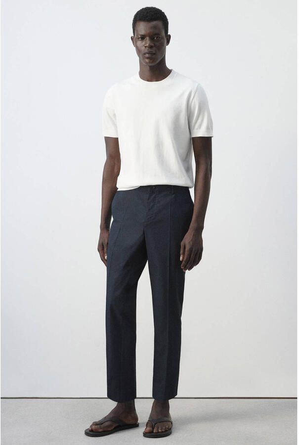 Mango Man slim fit lyocel pantalon marine