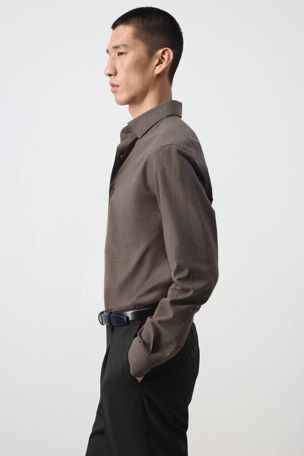 Mango Man slim fit overhemd bruin - Foto 3