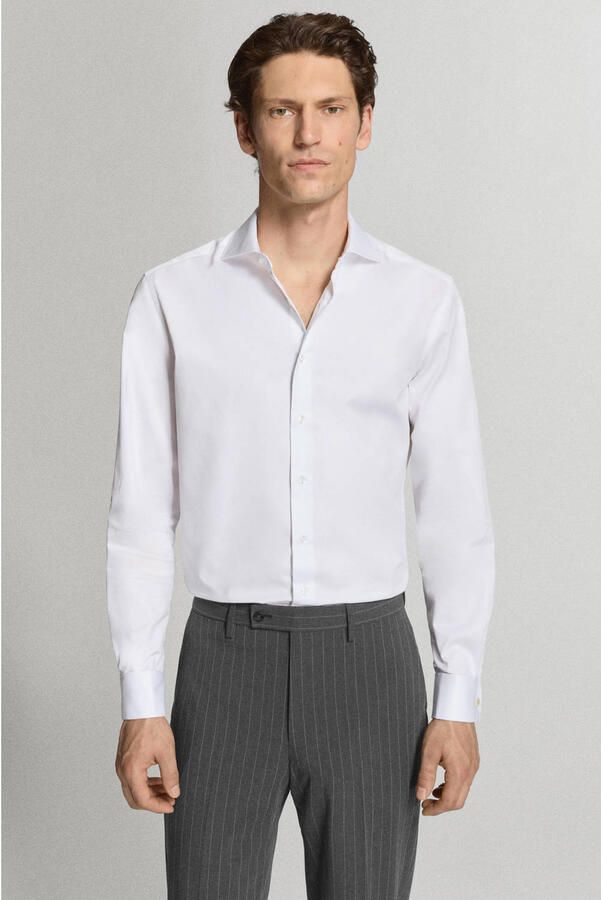 Mango Man slim fit overhemd wit