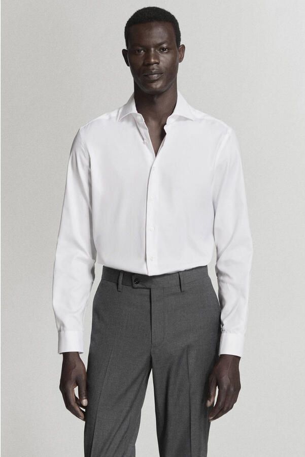 Mango Man slim fit overhemd wit
