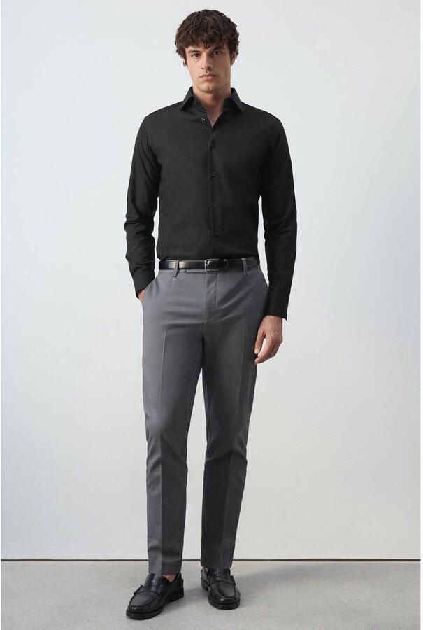 Mango Man slim fit overhemd zwart - Foto 2