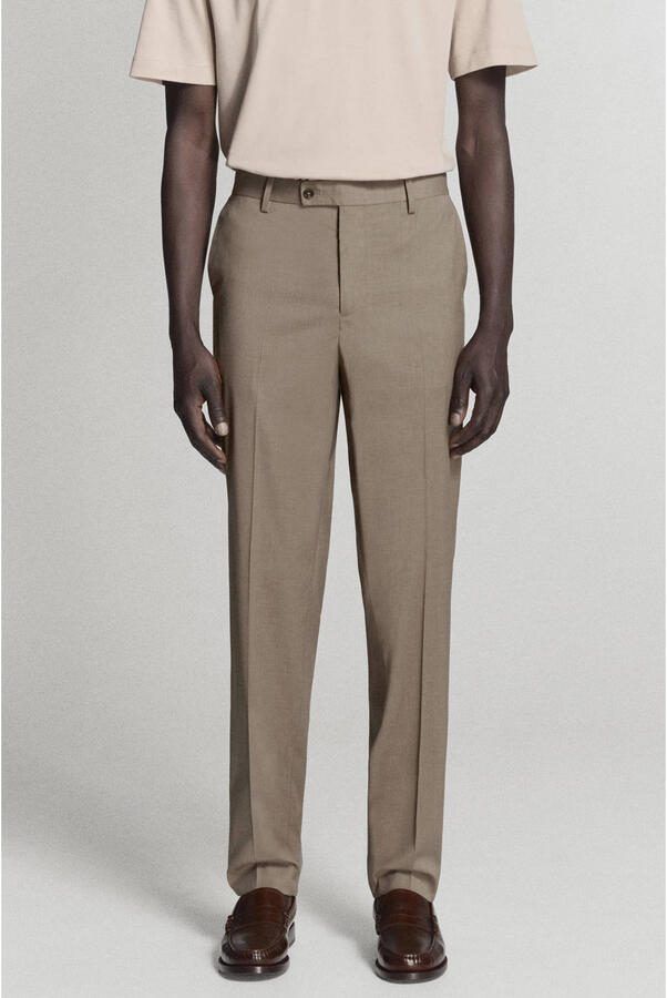 Mango Man slim fit pantalon bruin