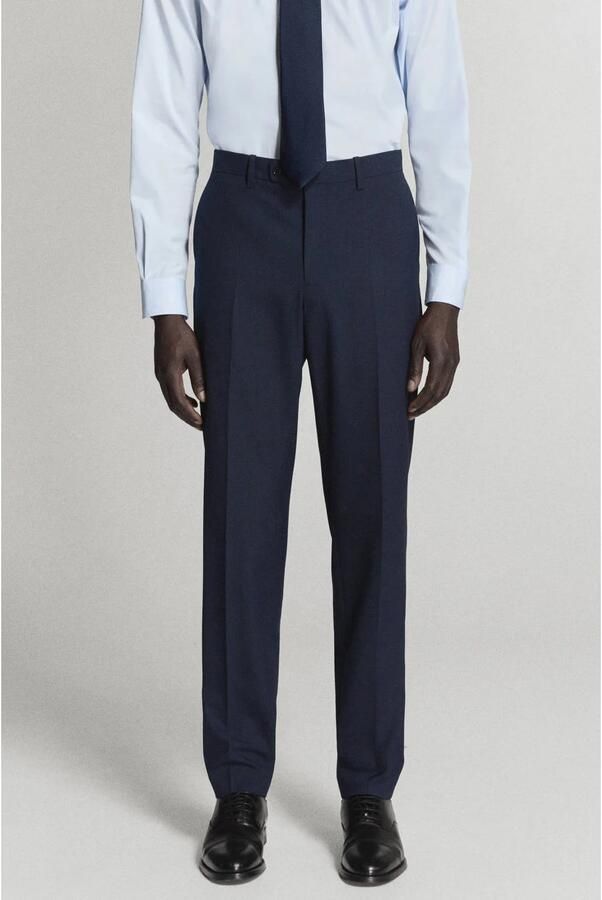 Mango Man slim fit pantalon donkerblauw