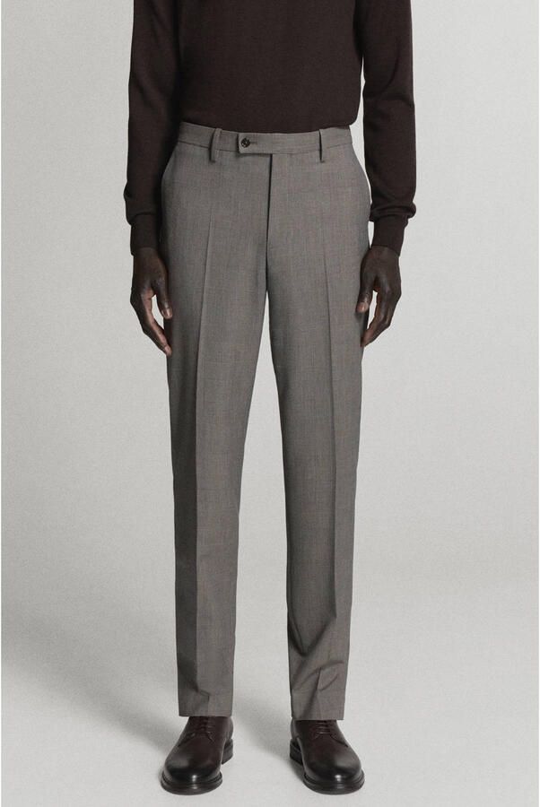 Mango Man slim fit pantalon grijs