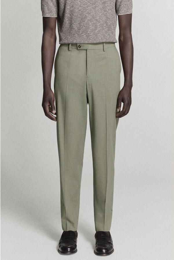 Mango Man slim fit pantalon groen