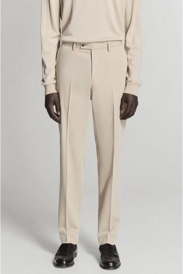 Mango Man slim fit pantalon lichtbeige