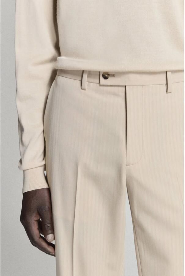 Mango Man slim fit pantalon lichtbeige - Foto 2