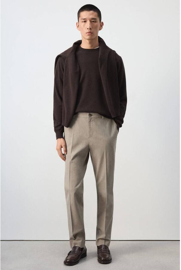 Mango Man slim fit pantalon lichtbeige - Foto 2