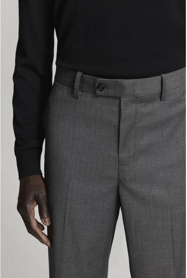Mango Man slim fit pantalon met krijtstreep middengrijs - Foto 2