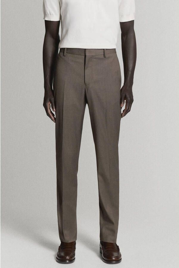 Mango Man slim fit pantalon middenbruin