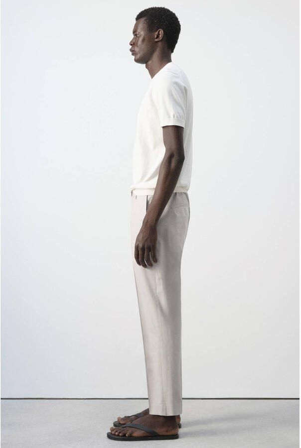 Mango Man slim fit pantalon naturel wit - Foto 3
