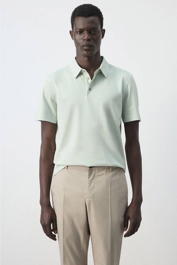 Mango Man slim fit polo groen