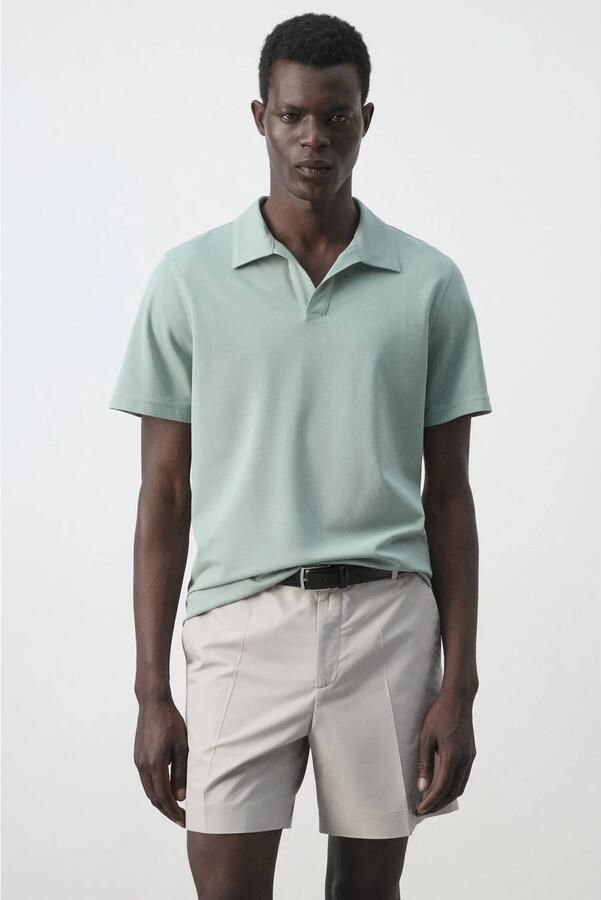 Mango Man slim fit polo groen