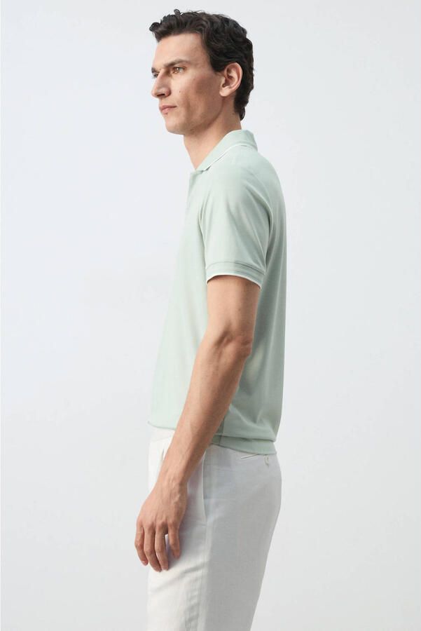 Mango Man slim fit polo groen - Foto 3