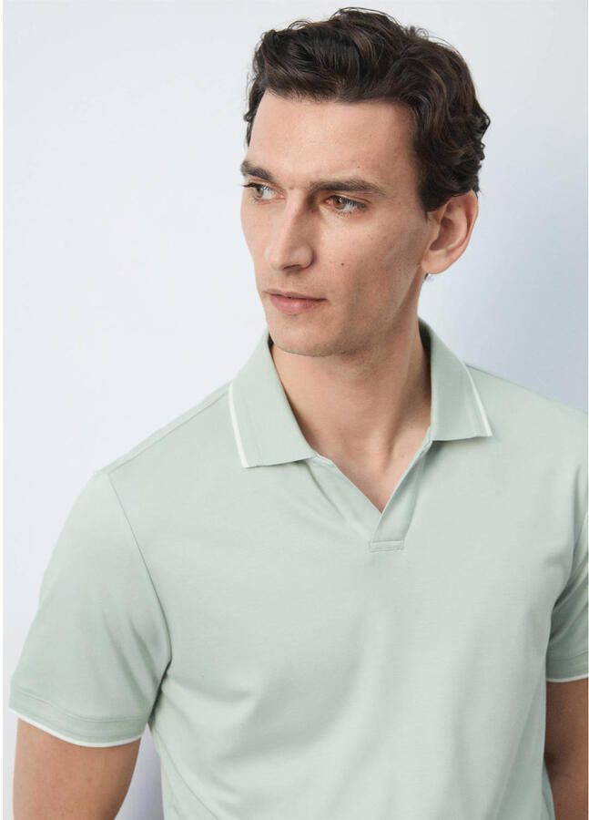 Mango Man slim fit polo groen - Foto 2