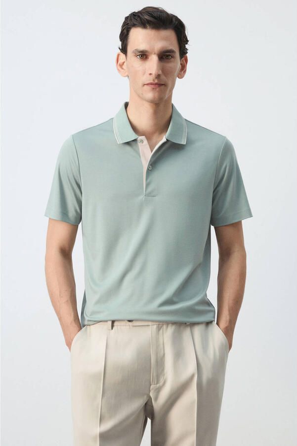 Mango Man slim fit polo heldergroen
