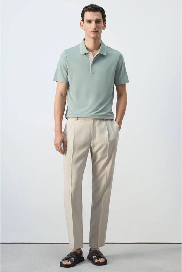 Mango Man slim fit polo heldergroen - Foto 3