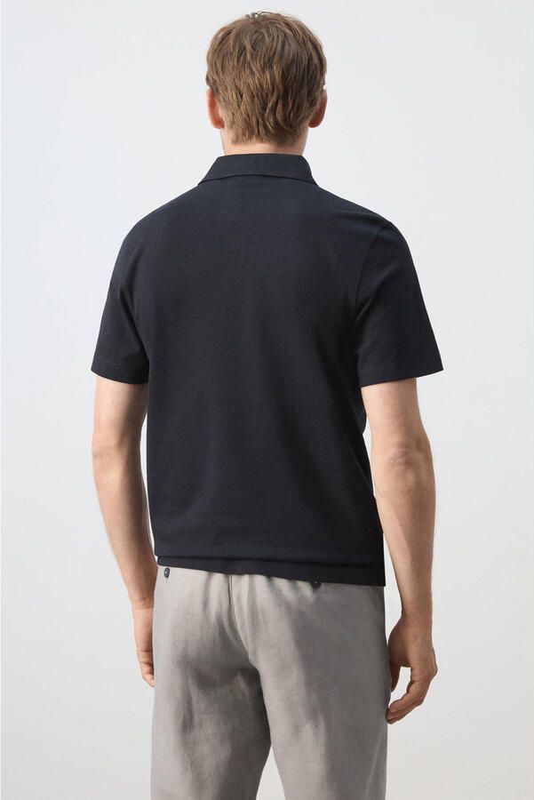 Mango Man slim fit polo marineblauw - Foto 3