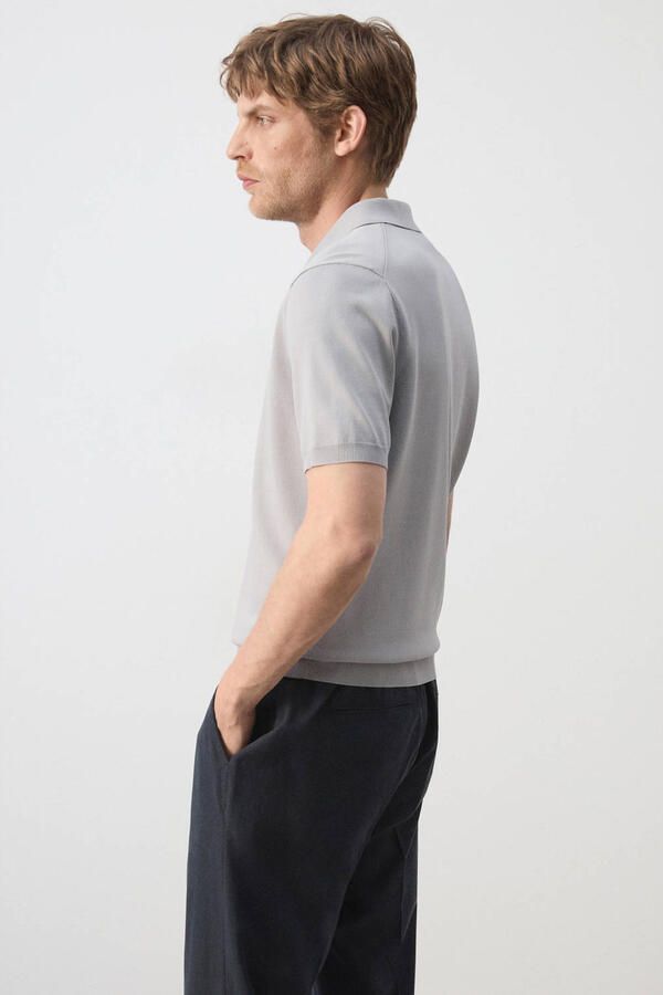 Mango Man slim fit polo naturel wit - Foto 3