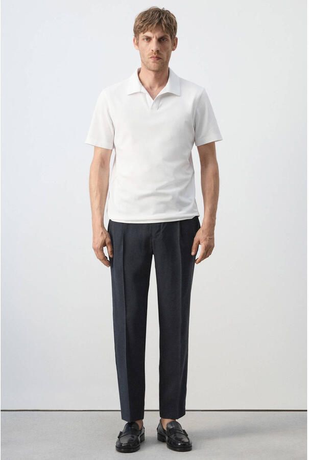 Mango Man slim fit polo wit - Foto 2