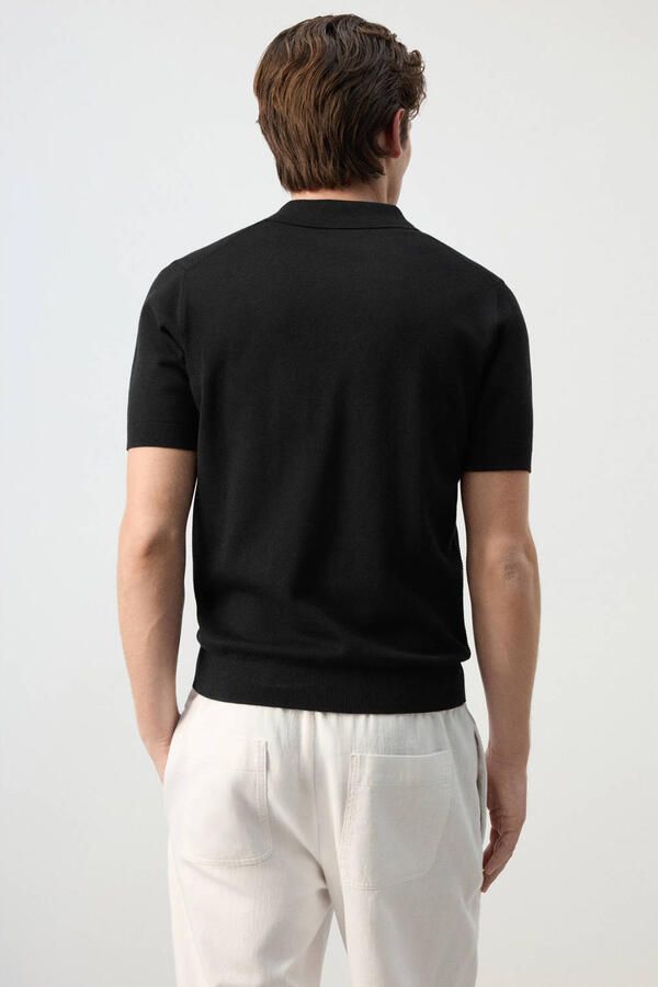 Mango Man slim fit polo zwart - Foto 3