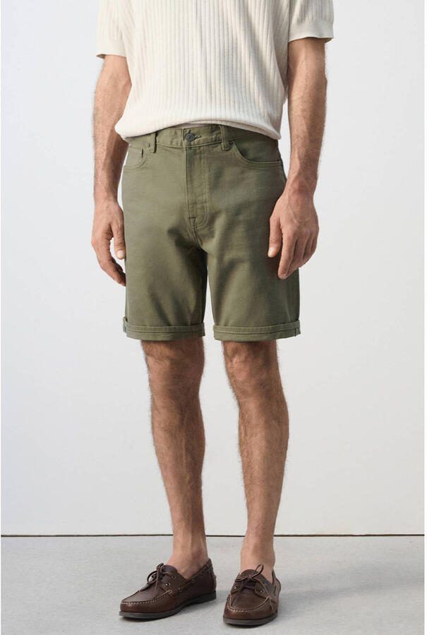 Mango Man slim fit short beige khaki