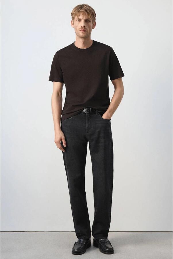 Mango Man slim fit T-shirt middenbruin - Foto 3