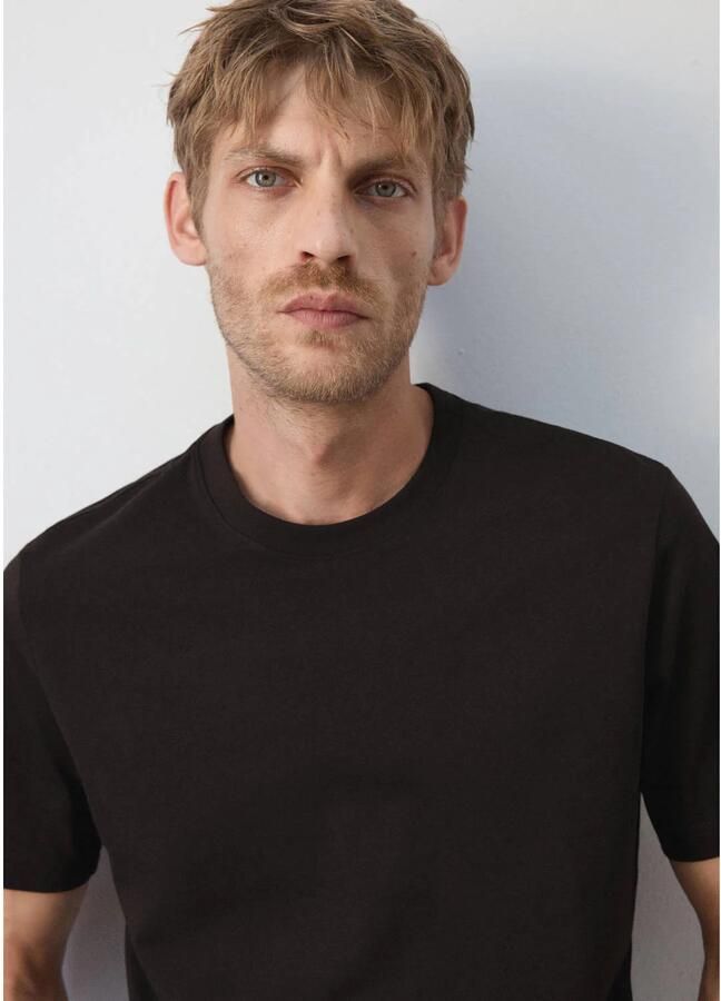 Mango Man slim fit T-shirt middenbruin - Foto 2