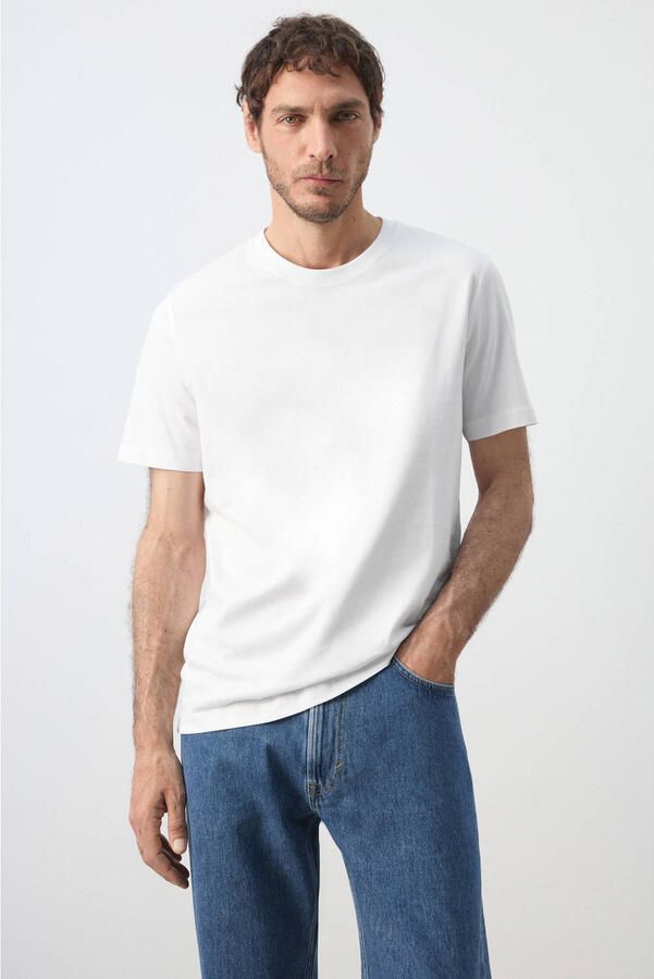 Mango Man slim fit T-shirt wit