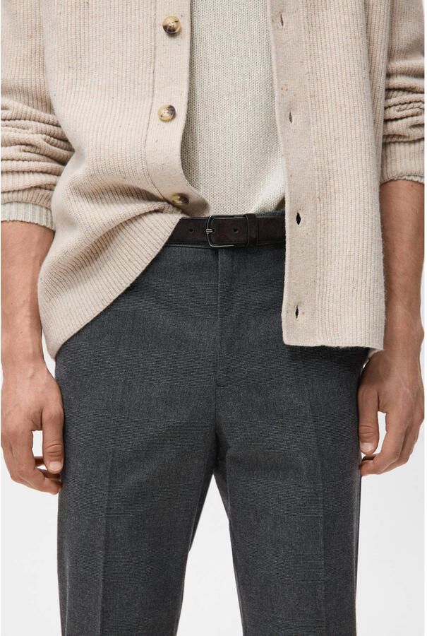 Mango Man slim geruite chino grijs - Foto 3