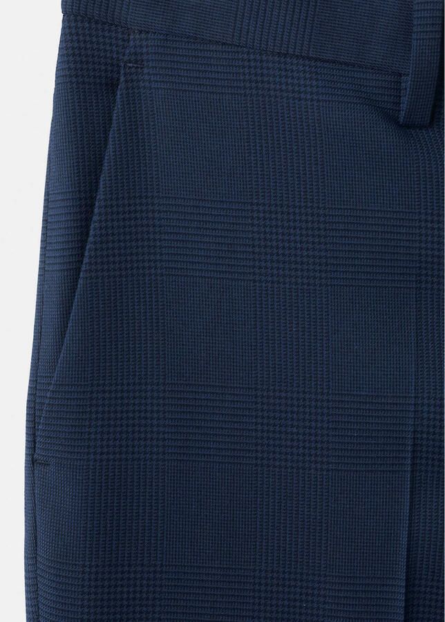 Mango Man slim geruite pantalon donkerblauw - Foto 2