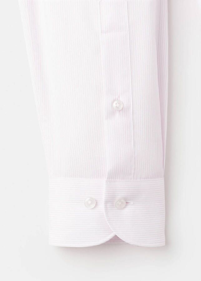 Mango Man Slim gestreepte casual overhemd roze - Foto 3
