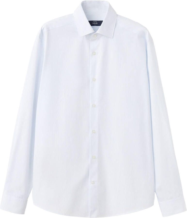 Mango Man slim gestreepte casual overhemd wit - Foto 2