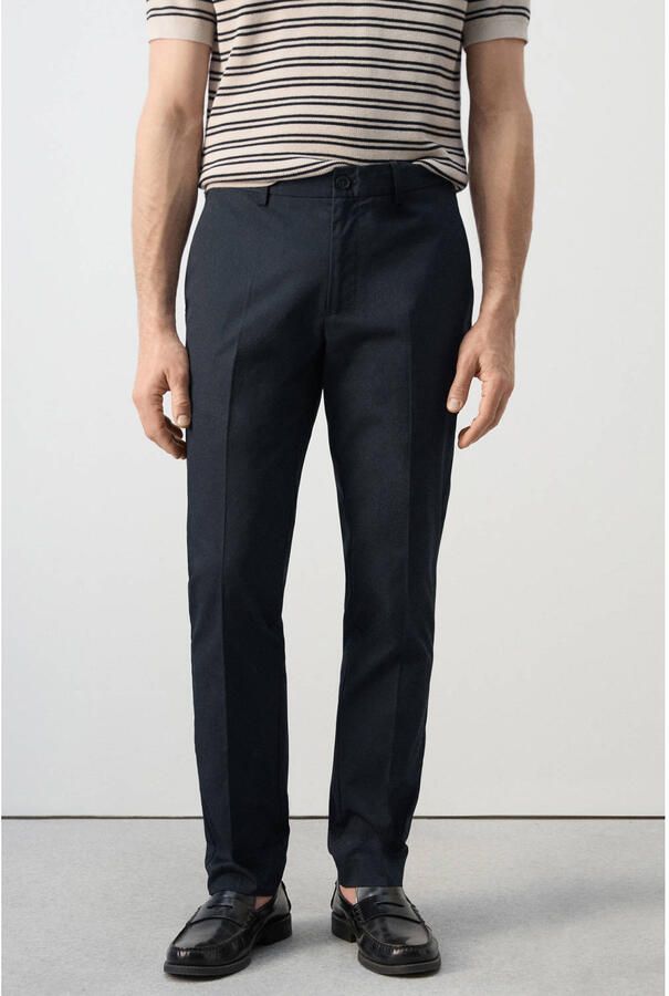 Mango Man slim pantalon donekrblauw