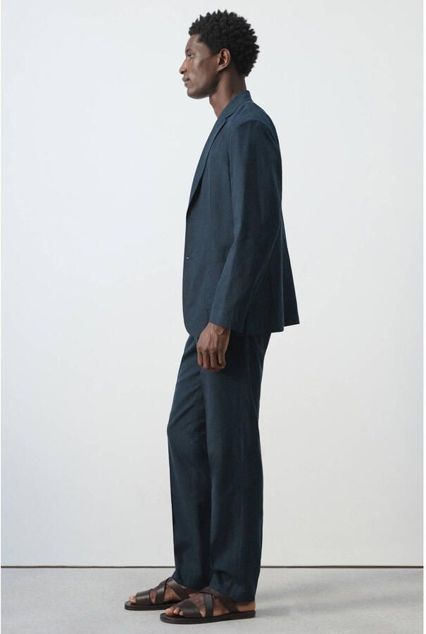 Mango Man slim pantalon donkerblauw - Foto 2