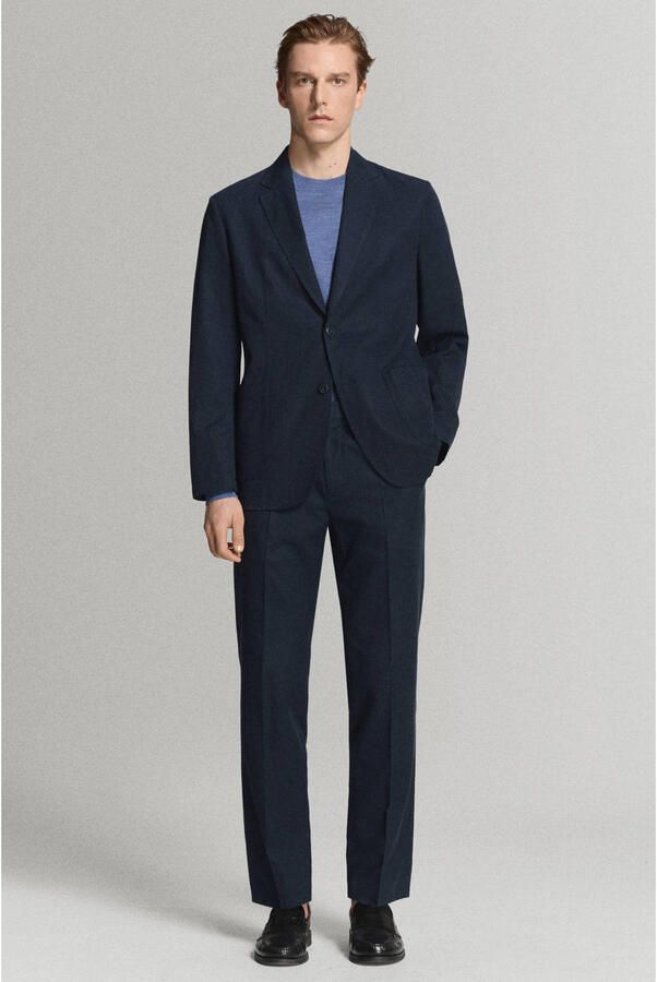 Mango Man slim pantalon donkerblauw - Foto 3