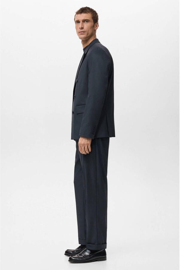 Mango Man slim pantalon donkerblauw - Foto 2